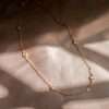 95020<br>necklace CZ station w/ 16"+2" ext chain .925 Gold Plated - Thumbnail Image 2