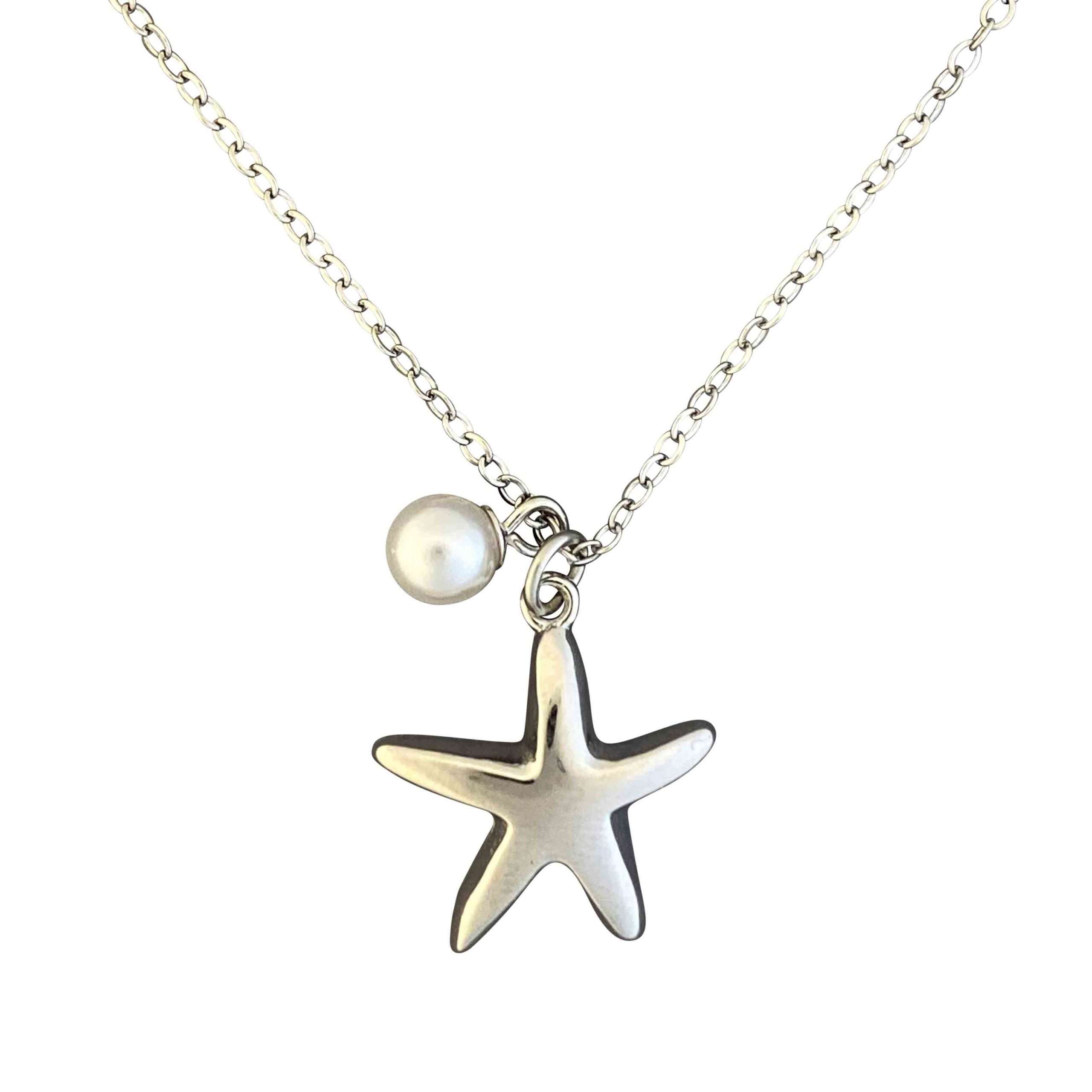 95035 necklace rd opal w/starfish 16" + 2" ext. Sterling Silver GOLD PLATED