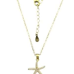 95035 necklace rd opal w/starfish 16" + 2" ext. Sterling Silver GOLD PLATED