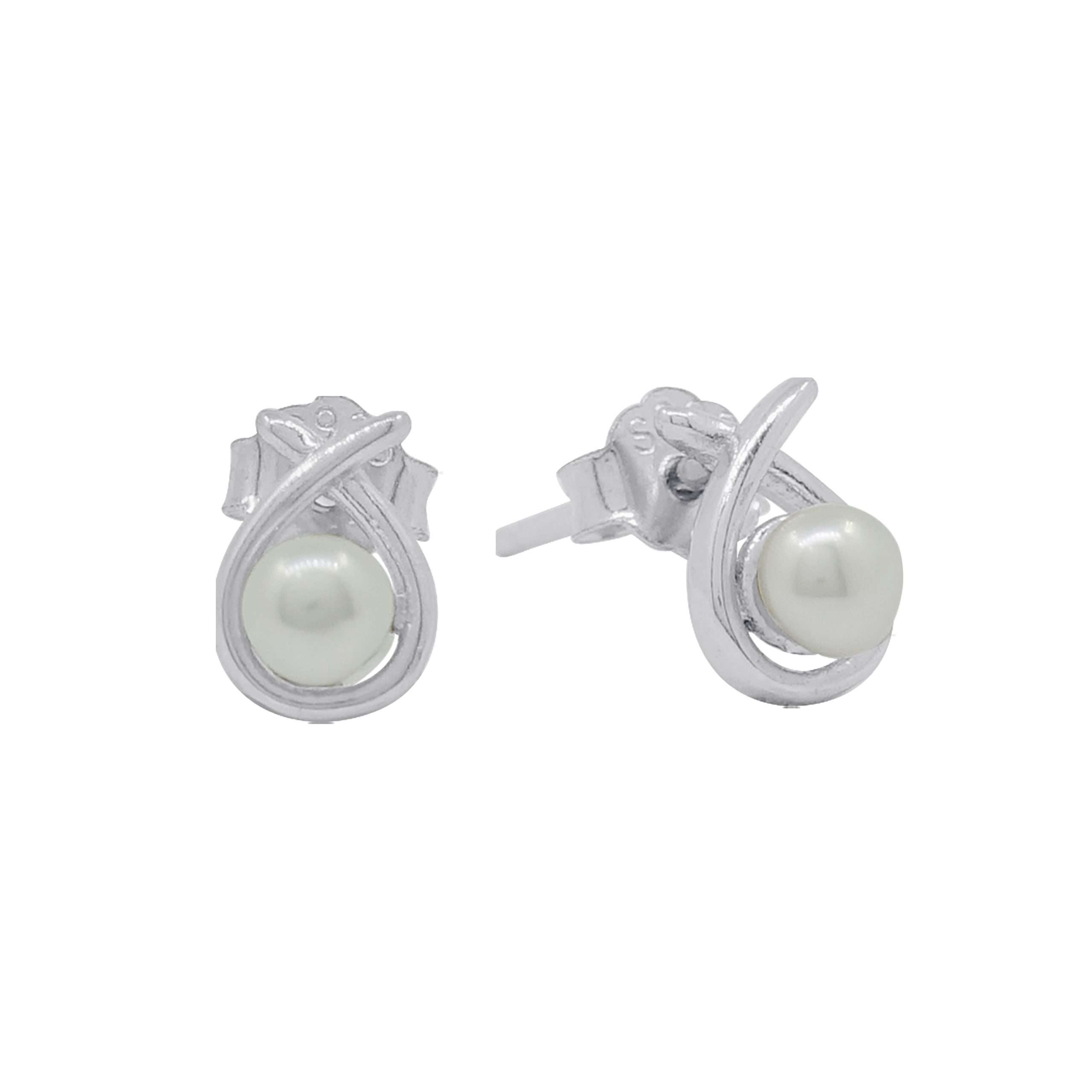 Close-Out-23516 <br> ear stud freshwater pearl in loop RP - Image 1
