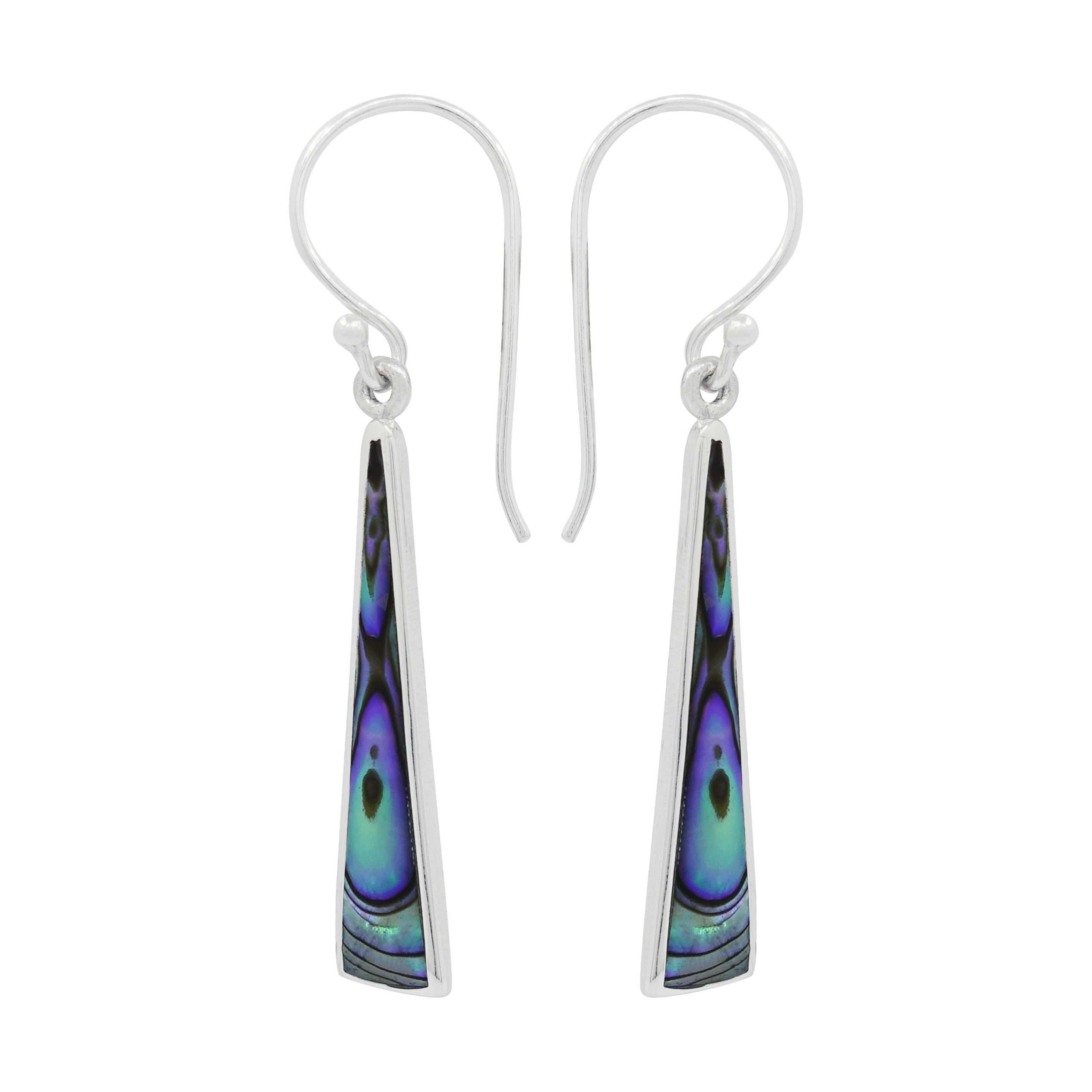 Close-Out-23975 <br> earring elongated triangle abalone - Image 1