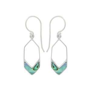 Close-Out-23980 <br> earring long hexagon abalone