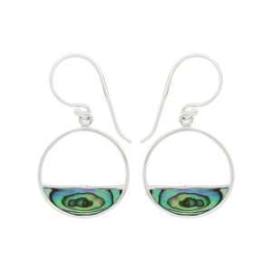 23982 <br> earring half full circle abalone