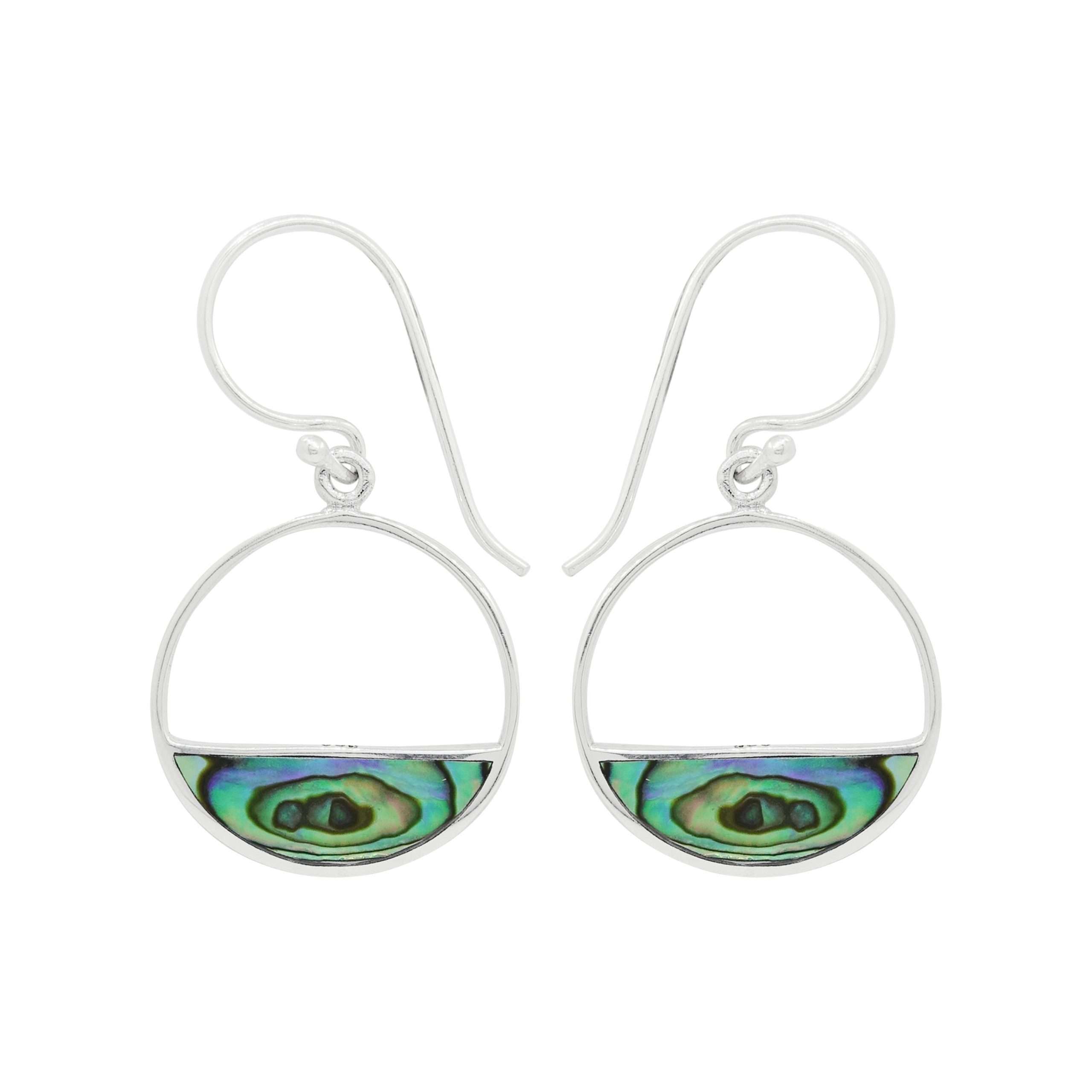 23982 <br> earring half full circle abalone - Image 1
