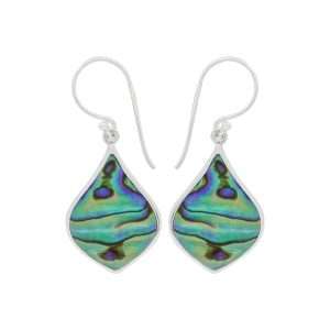 Close-Out-23989 <br> earring genie bottle in bezel setting abalone