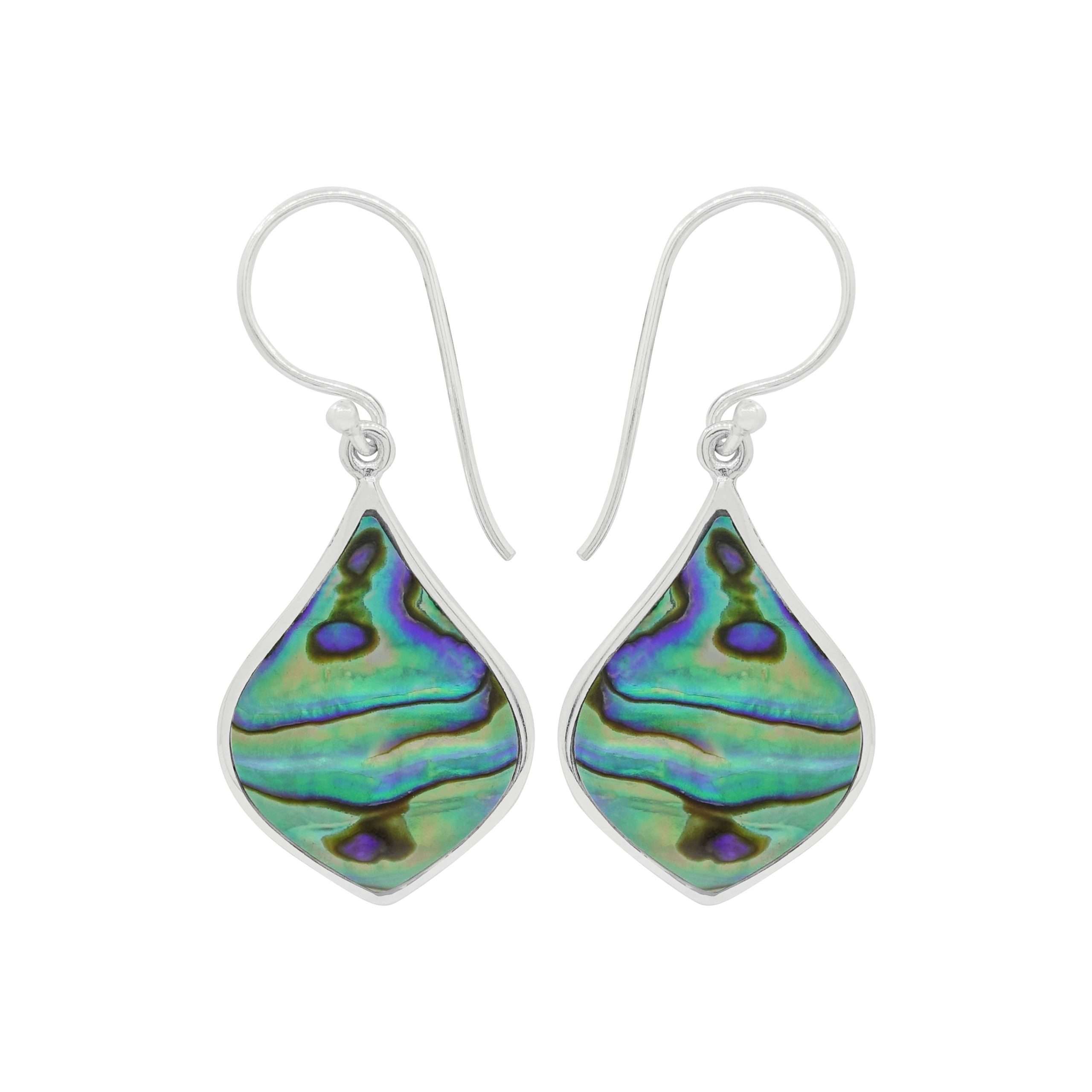 Close-Out-23989 <br> earring genie bottle in bezel setting abalone - Image 1