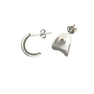 27185 <br> earring 1/2 hoop concave Sterling Silver RP