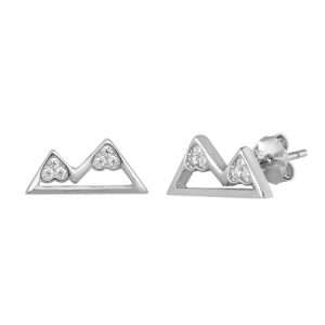 27214 <br> ear stud mountains pave Sterling Silver RP