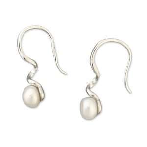 27229 <br> earring freshwater pearl twist drop Steling SIlver RP