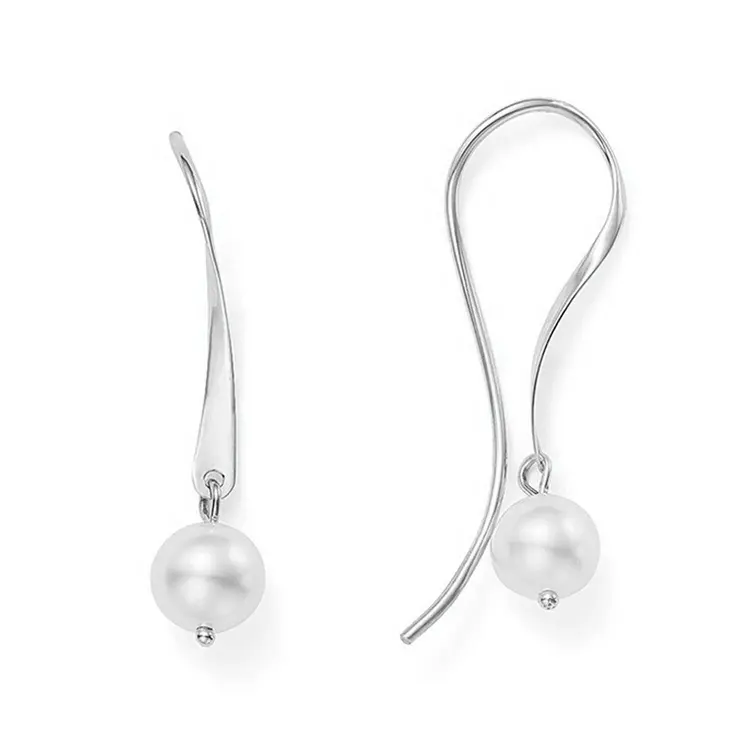 Close-Out-27242 <br> earring shell pearl drop Sterling Silver RP - Image 1