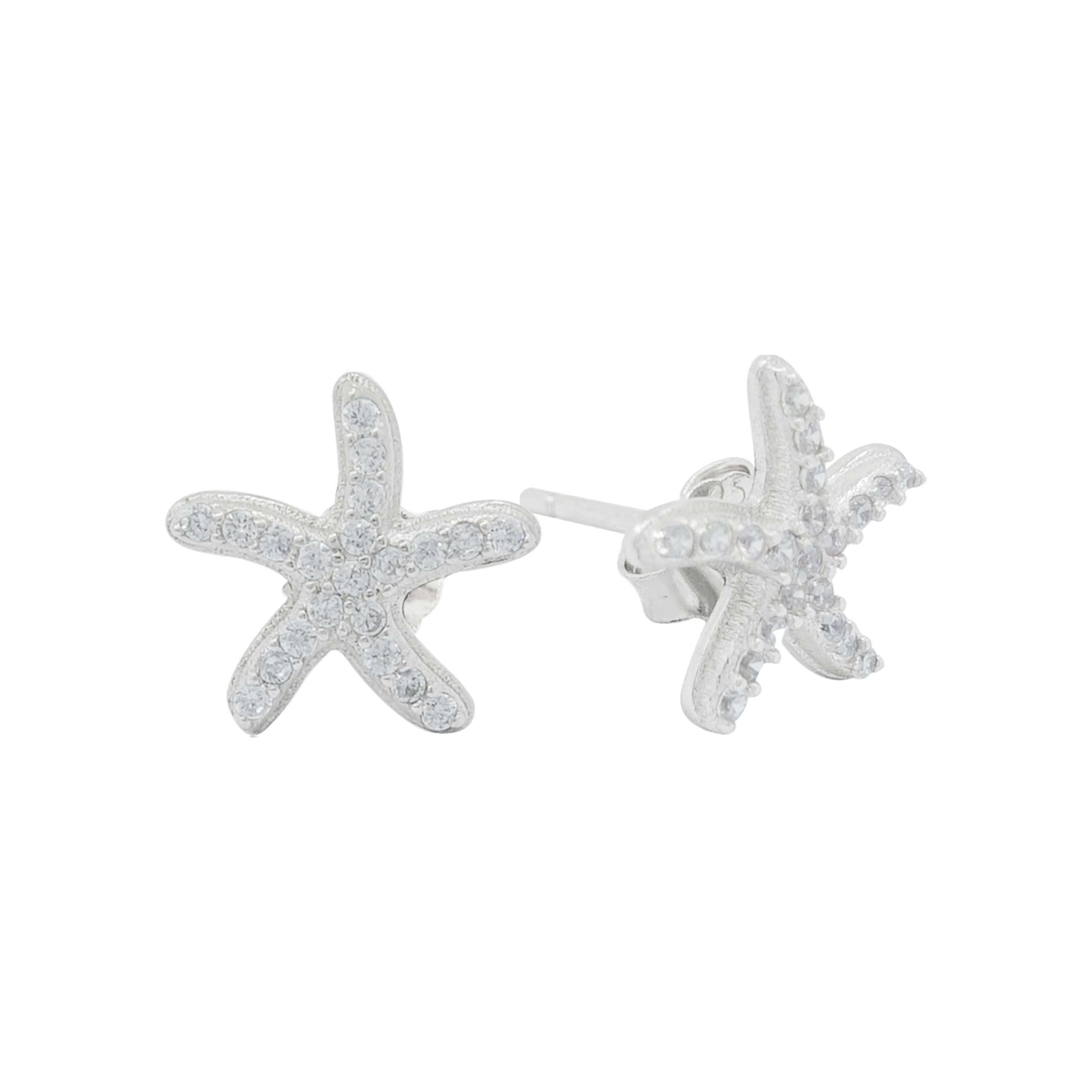Close-Out - 27256 <br> ear stud CZ starfish RP - Image 1