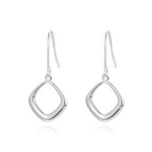 27258 <br> earring hollow out diamond shape dangle  RP