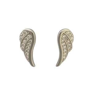 Close-Out-27266 <br> ear stud CZ angel wings RP