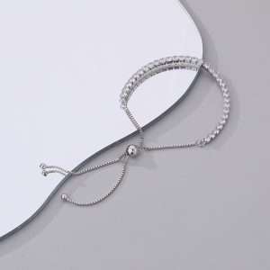 Close-Out-42991 <br> bracelet square 3mm CZ tennis bracelet   .925 RP