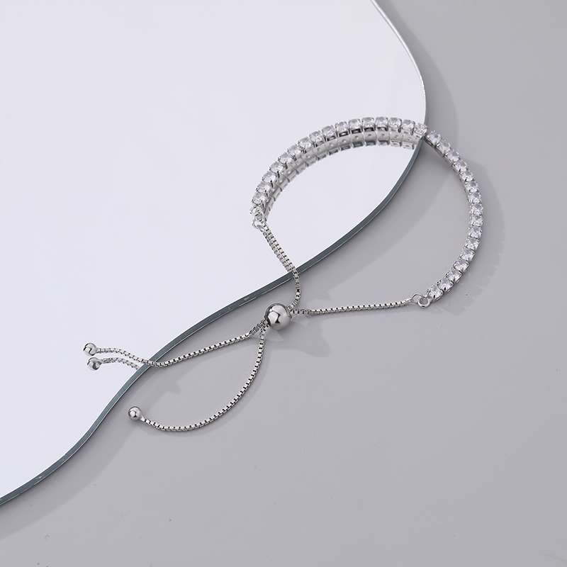 Close-Out-42991 <br> bracelet square 3mm CZ tennis bracelet .925 RP - Image 1