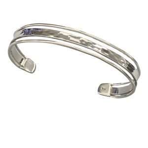 43548 <br> cuff HAMMERED bar w/ 2 wires on side