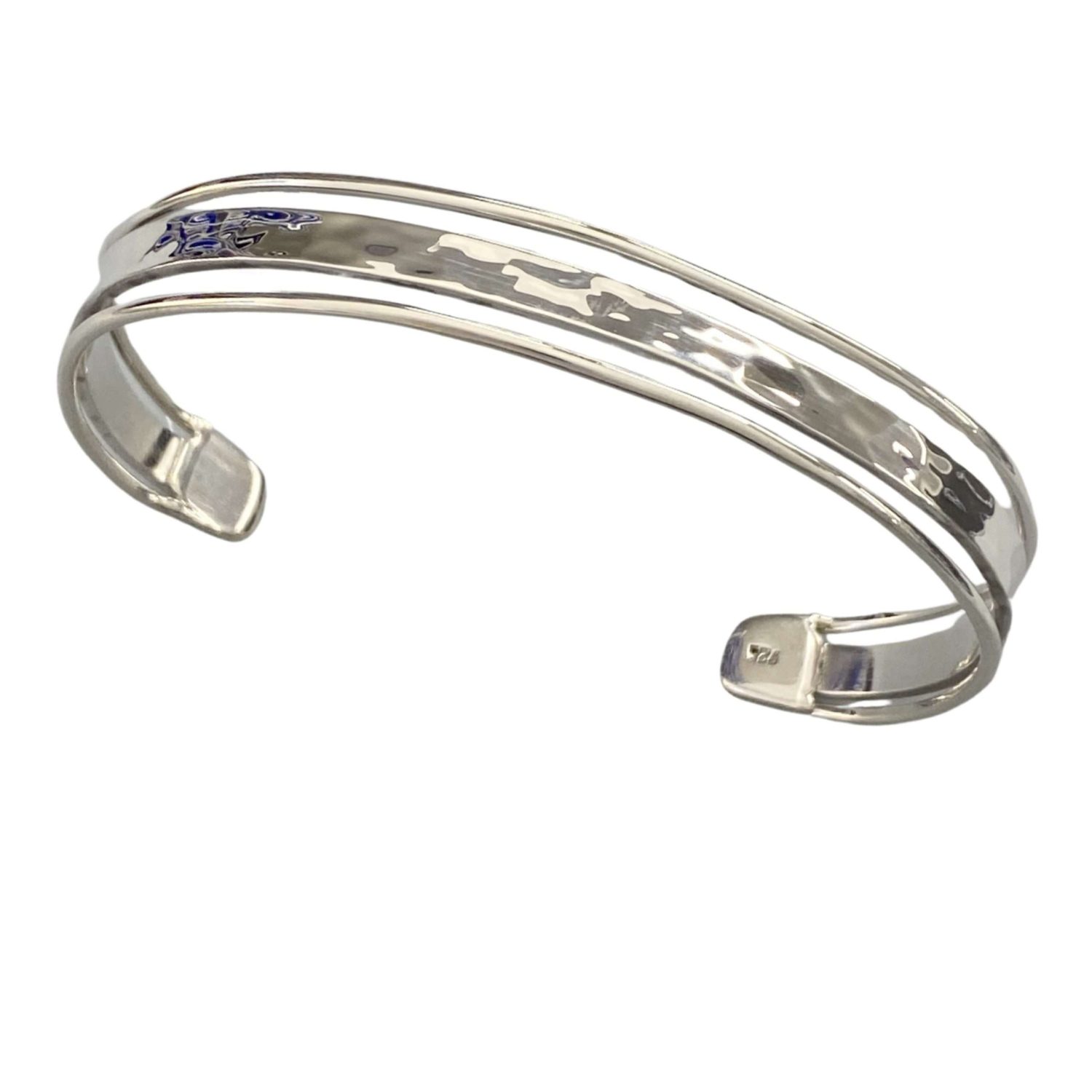 43548 <br> cuff HAMMERED bar w/ 2 wires on side - Image 1