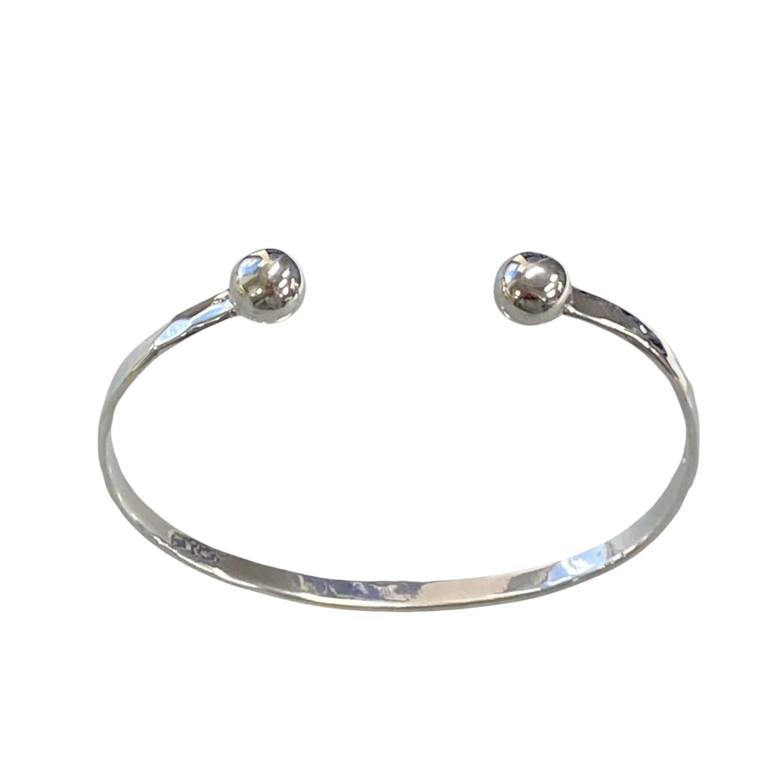 43549 <br> cuff HAMMERED bar w/ side beads - Image 1