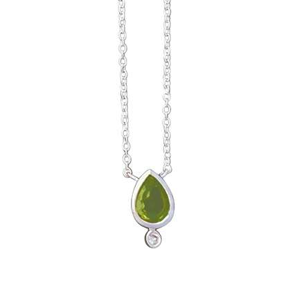 Close-Out-50196 <br> necklace 5x7mm pear shape bezel set w/ 1.5mm rd White Topaz 16" + 2" ext. - Image 6