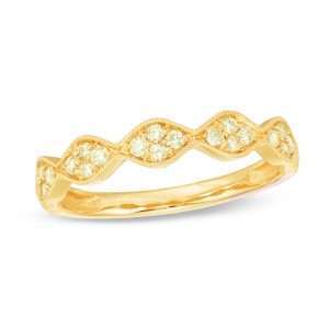 91021 <br> ring diamond design band w/ CZ's  *6-8  .925 Gold Plated