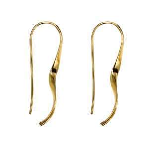 Close-Out-92131 <br> earring wave shaped hook .925 Gold Plated