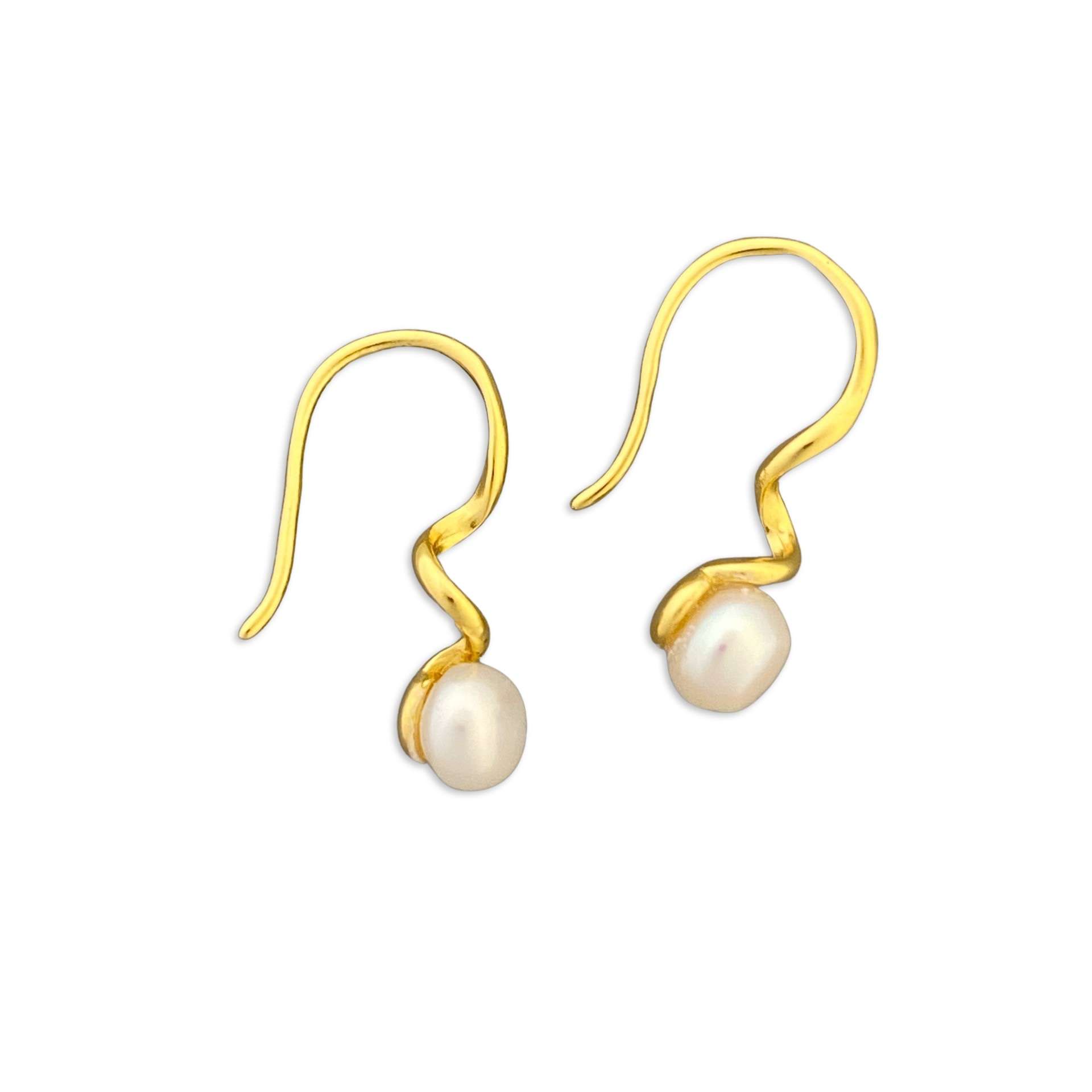 92138 <br> pearl twist drop .925 Sterling Silver - Image 1