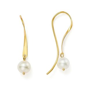 Close-Out-92140 <br> earring shell pearl drop. 925 Gold Plated