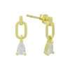 92167 <br> ear stud waterdrop w/ sparkling CZ .925 Gold Plated - Thumbnail Image 1