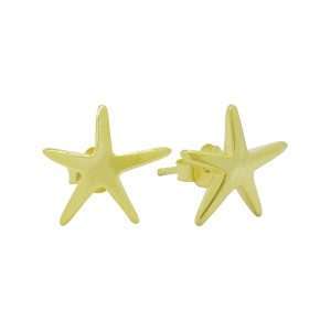 92168 <br> ear stud smooth surface starfish .925 Gold Plated