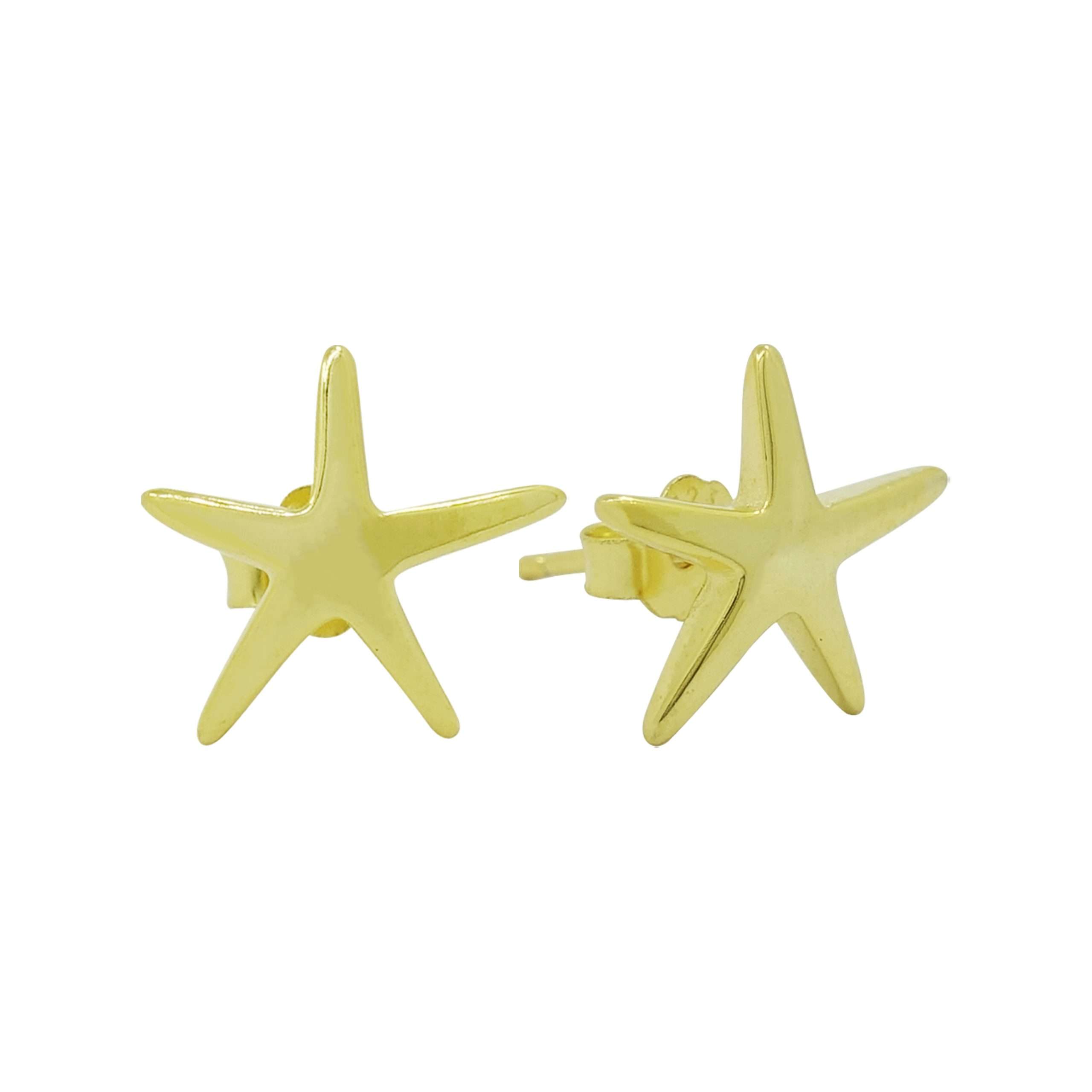 92168 <br> ear stud smooth surface starfish .925 Gold Plated - Image 1