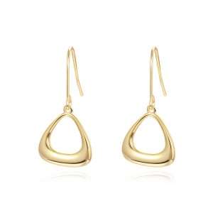 92172 <br> earring hollow out triangle  .925 Gold PLated
