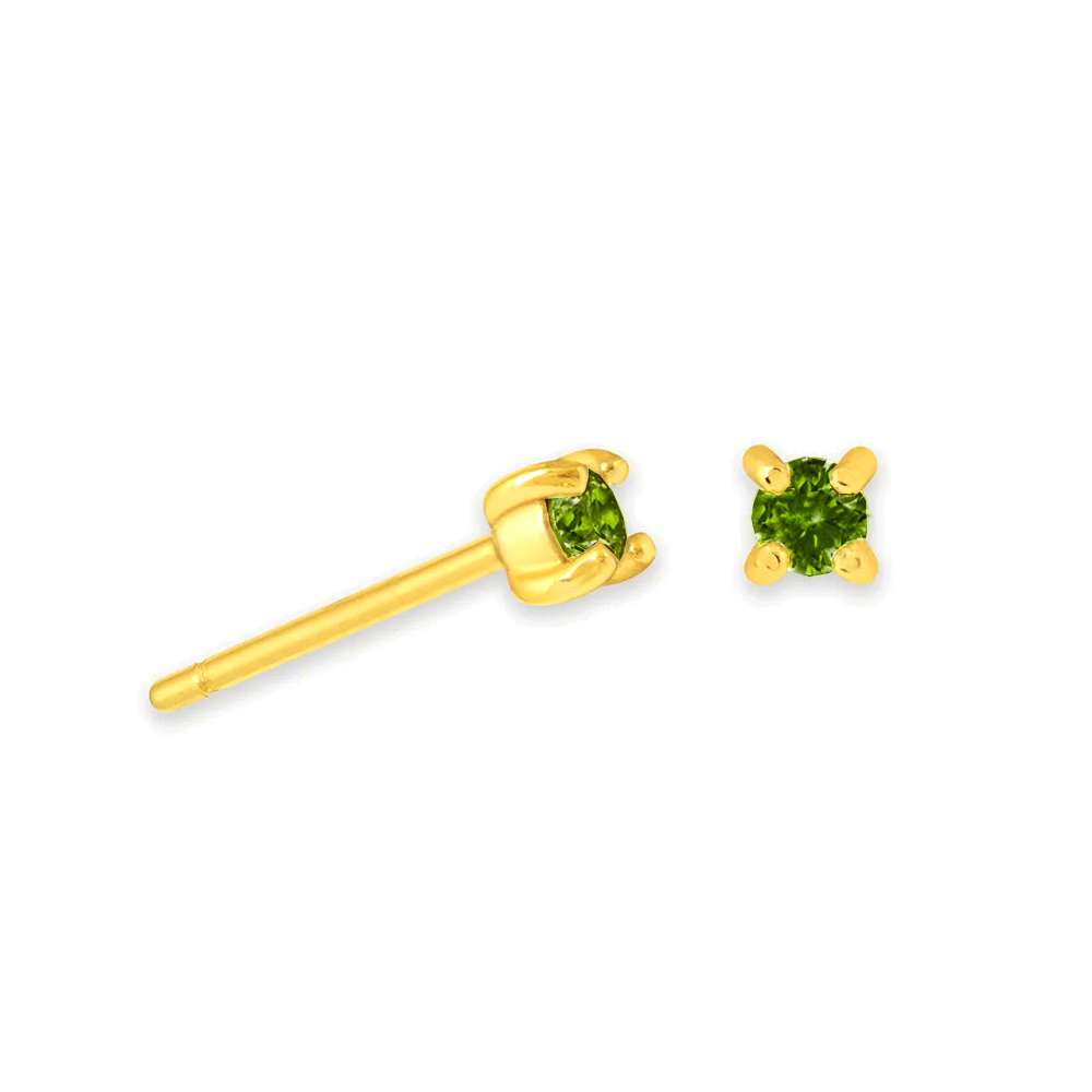 92184 <br> ear stud 4mm rd CZ birthstone .925 Gold Plated - Image 12