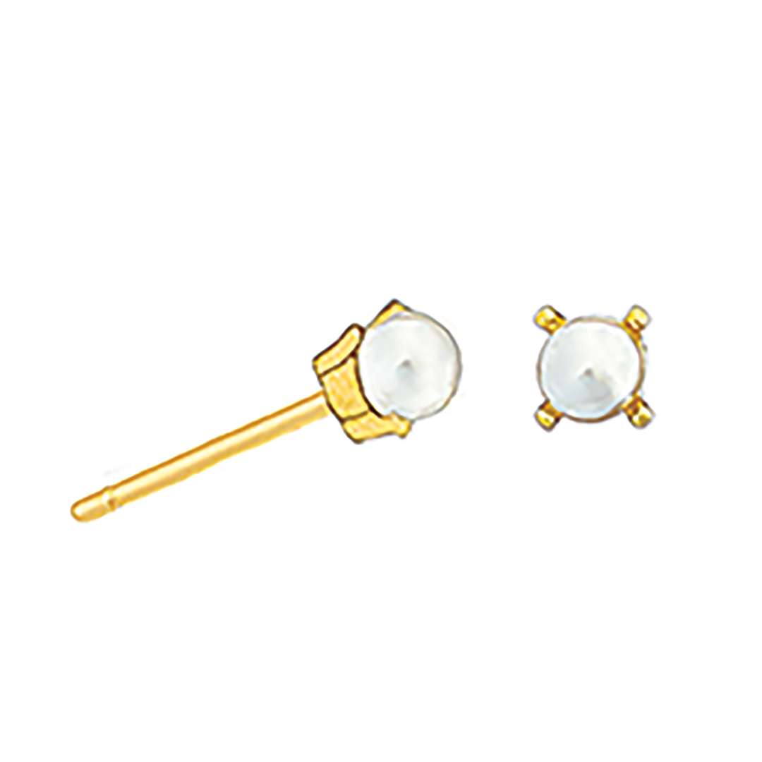 92184 <br> ear stud 4mm rd CZ birthstone .925 Gold Plated - Image 10