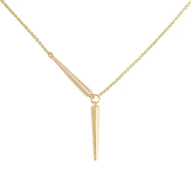 Close-Out-95124 <br> necklace cool girl spike .925 gold plated - Image 1