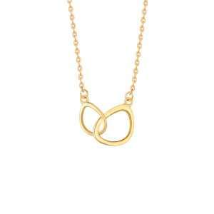 95144 <br> necklace interlocking links 16"+2+ ext .925 Gold PLated