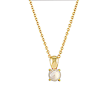 95184 <br> necklace 5mm round birthstone 16"+2" ext .925 Gold Plated - Image 10