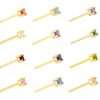 92184 <br> ear stud 4mm rd CZ birthstone .925 Gold Plated - Thumbnail Image 1