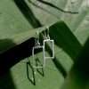 23011 <br> earring hammered open rectangle - Thumbnail Image 2