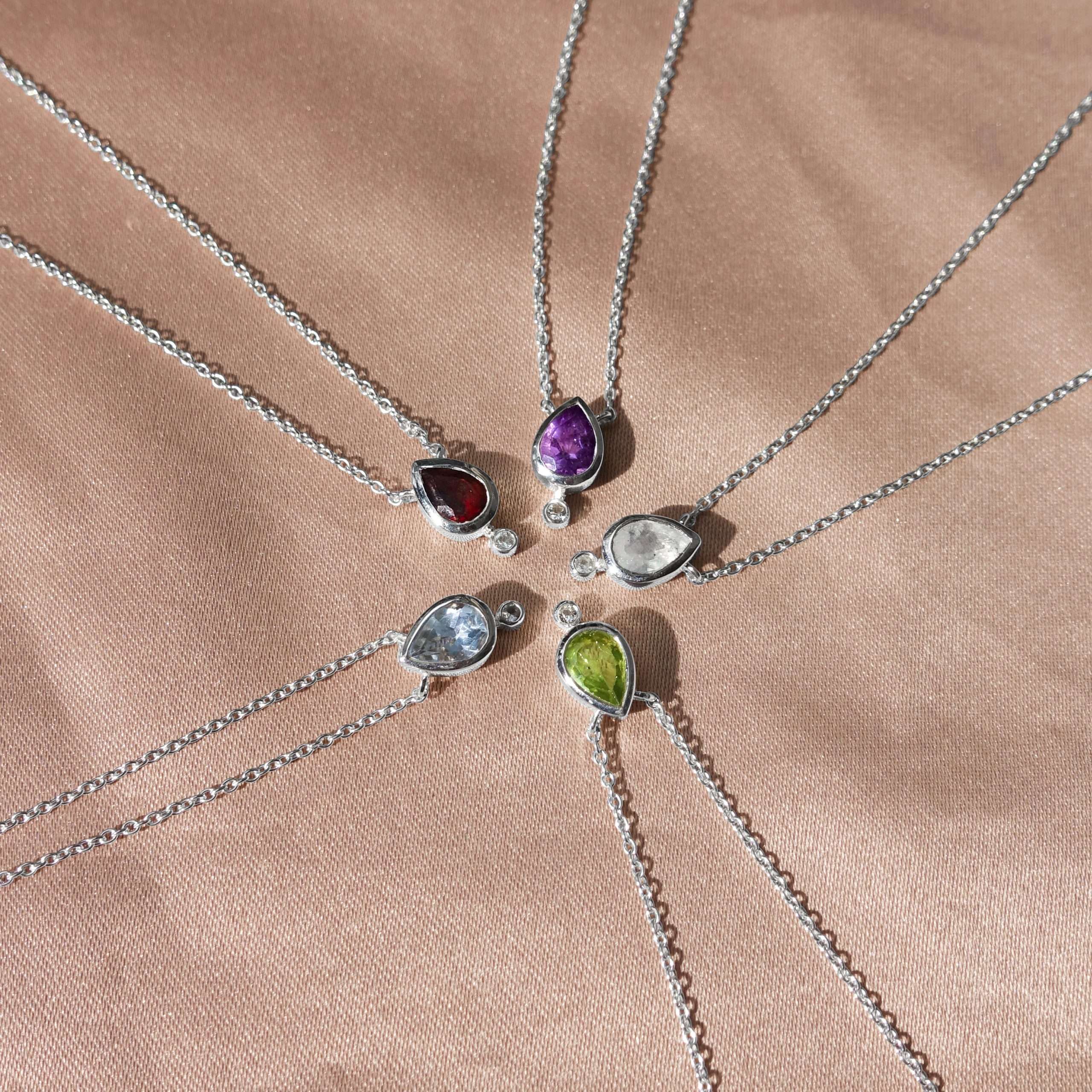 Close-Out-50196 <br> necklace 5x7mm pear shape bezel set w/ 1.5mm rd White Topaz 16" + 2" ext. - Image 2