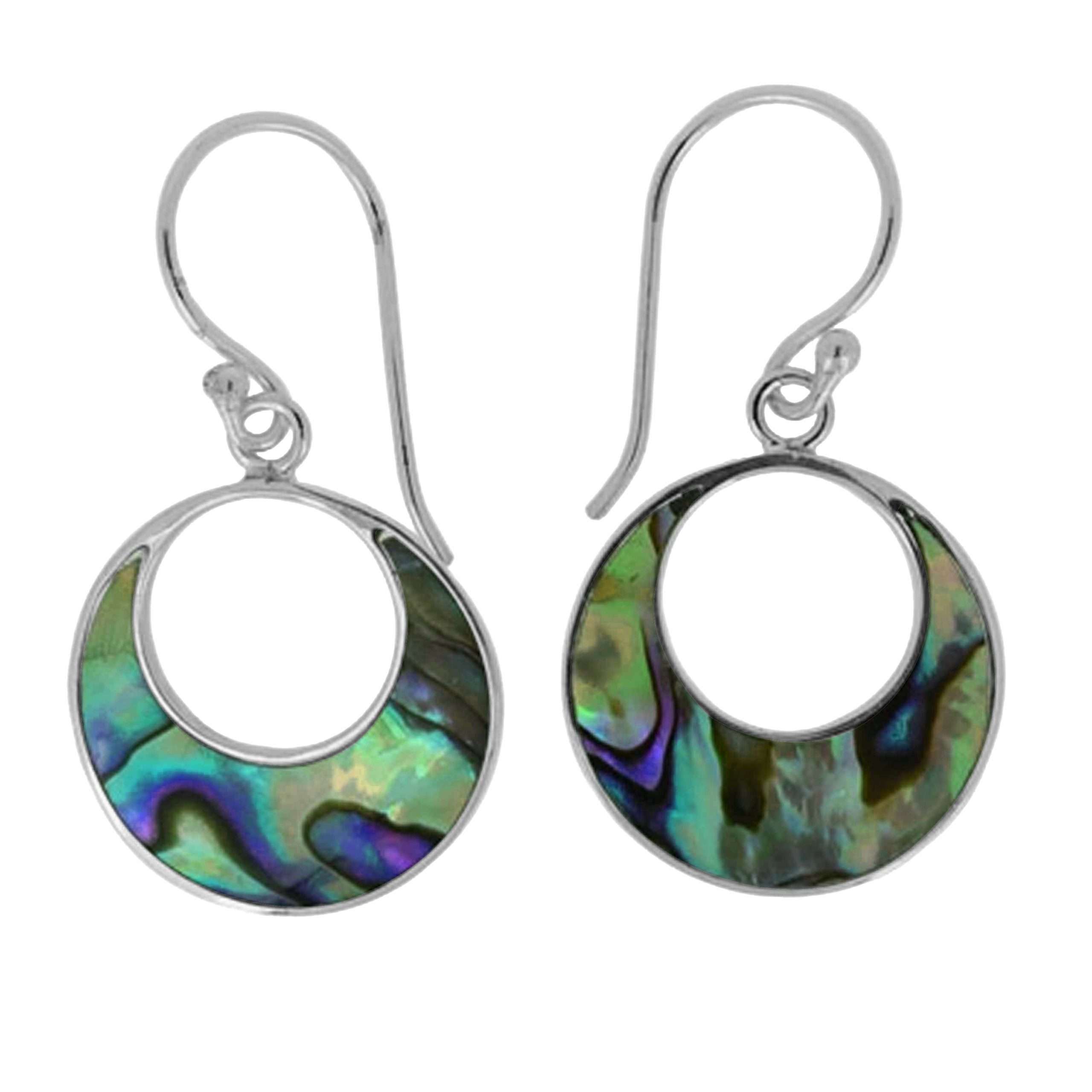 23964 <br> earring half filled disc abalone - Image 2