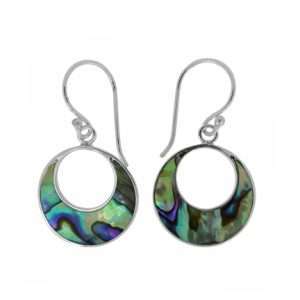 23964 <br> earring half filled disc abalone