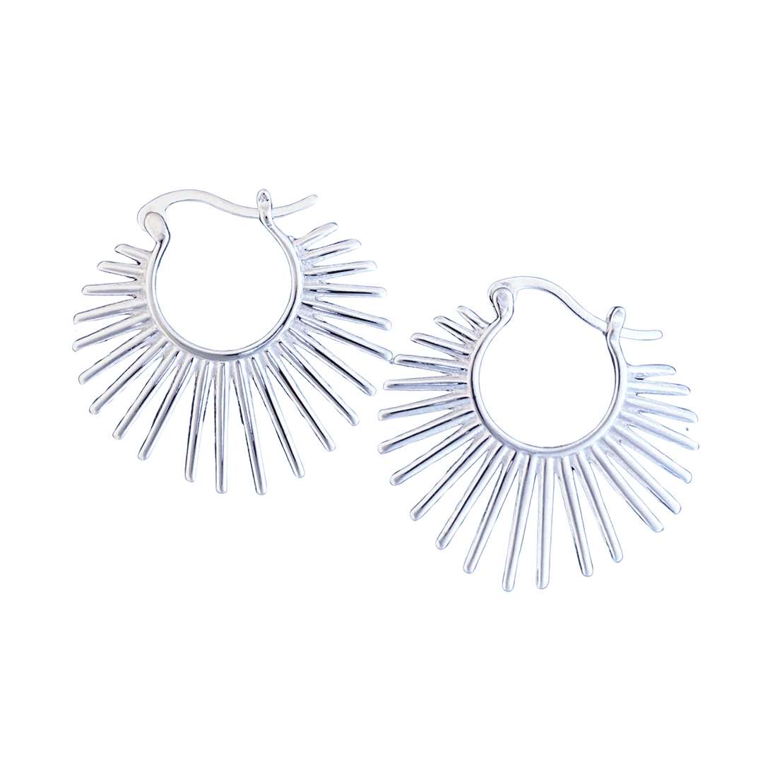 26168 earring geometric retro sunlight Sterling Silver - Image 1
