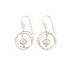 Close-Out-26189 <br> earring 2 bamboo circles w/ freshwater pearl - Thumbnail Image 2