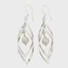 26240 <br> earring 2 hammered swirls w/ freshwater pearl - Thumbnail Image 2