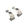 27184 <br> earring irregular geometric C shaped hoop Sterling Silver RP - Thumbnail Image 2