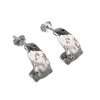 27184 <br> earring irregular geometric C shaped hoop Sterling Silver RP - Thumbnail Image 1