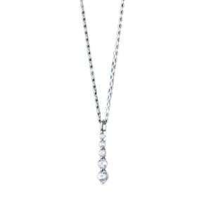 57216 <br> necklace long bar pendant w/ graduated CZ"S 16+2" ext link chain RP