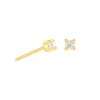 92184 <br> ear stud 4mm rd CZ birthstone .925 Gold Plated - Thumbnail Image 7