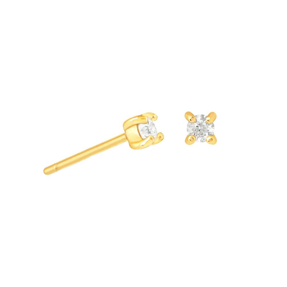 92184 <br> ear stud 4mm rd CZ birthstone .925 Gold Plated - Image 7