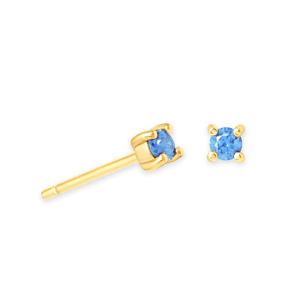92184 <br> ear stud 4mm rd CZ birthstone .925 Gold Plated - Image 16